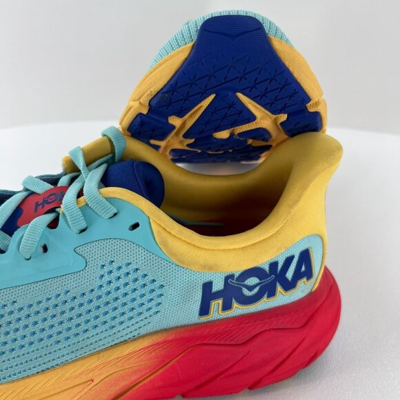 Hoka One One Arahi 7 Women's Running Shoes 8.5B Blue/Yellow/Red Lightweight - Picture 10 of 12